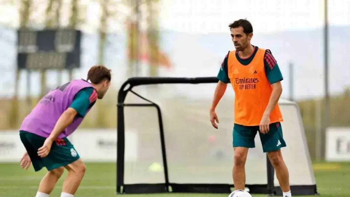 Latihan perdana Bernardo Silva bersama Real Madrid. (Antonio Villalba/Real Madrid)