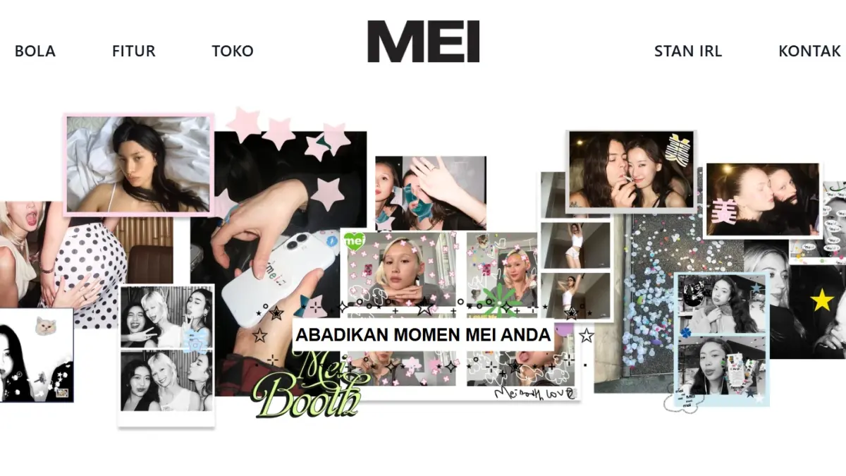 tampilan website MEI Booth