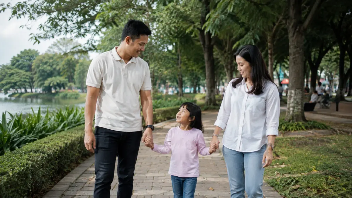 Ilustrasi co-parenting menjadi salah satu cara orang tua tetap terlibat dalam pengasuhan anak setelah perceraian. (AI Generated)