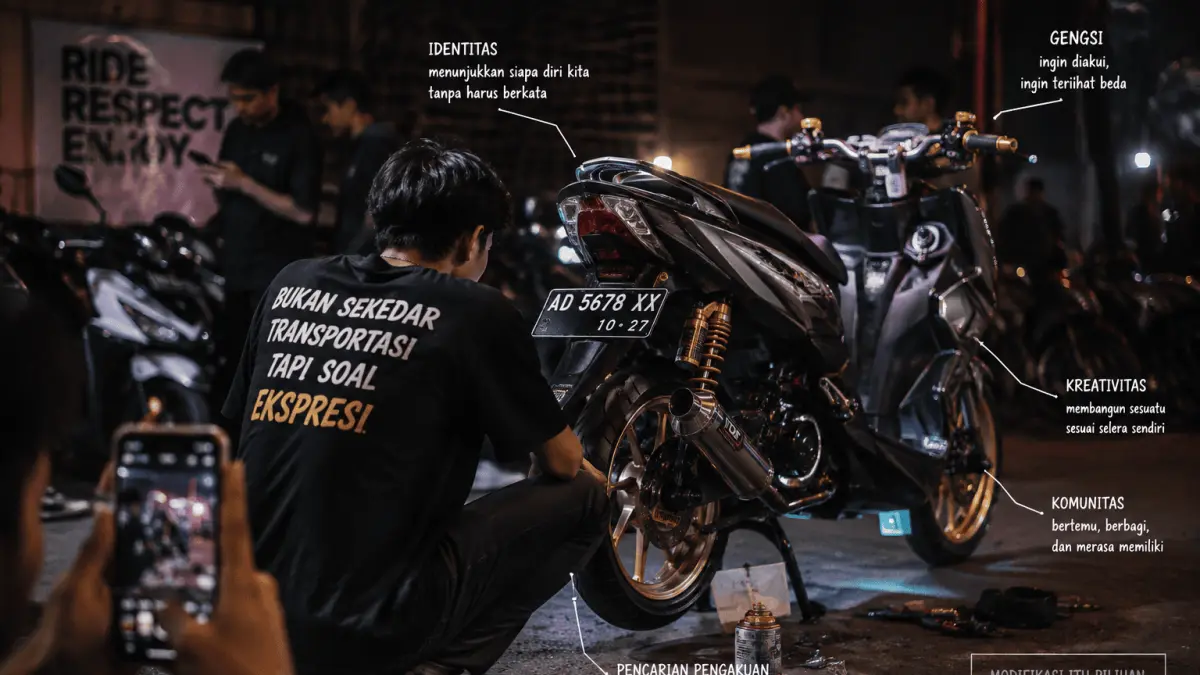Ilustrasi Hobi Modifikasi Motor. (AI Generated)