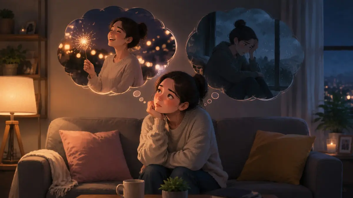 Ilustrasi seseorang yang mengalami loss aversion. (AI generated)
