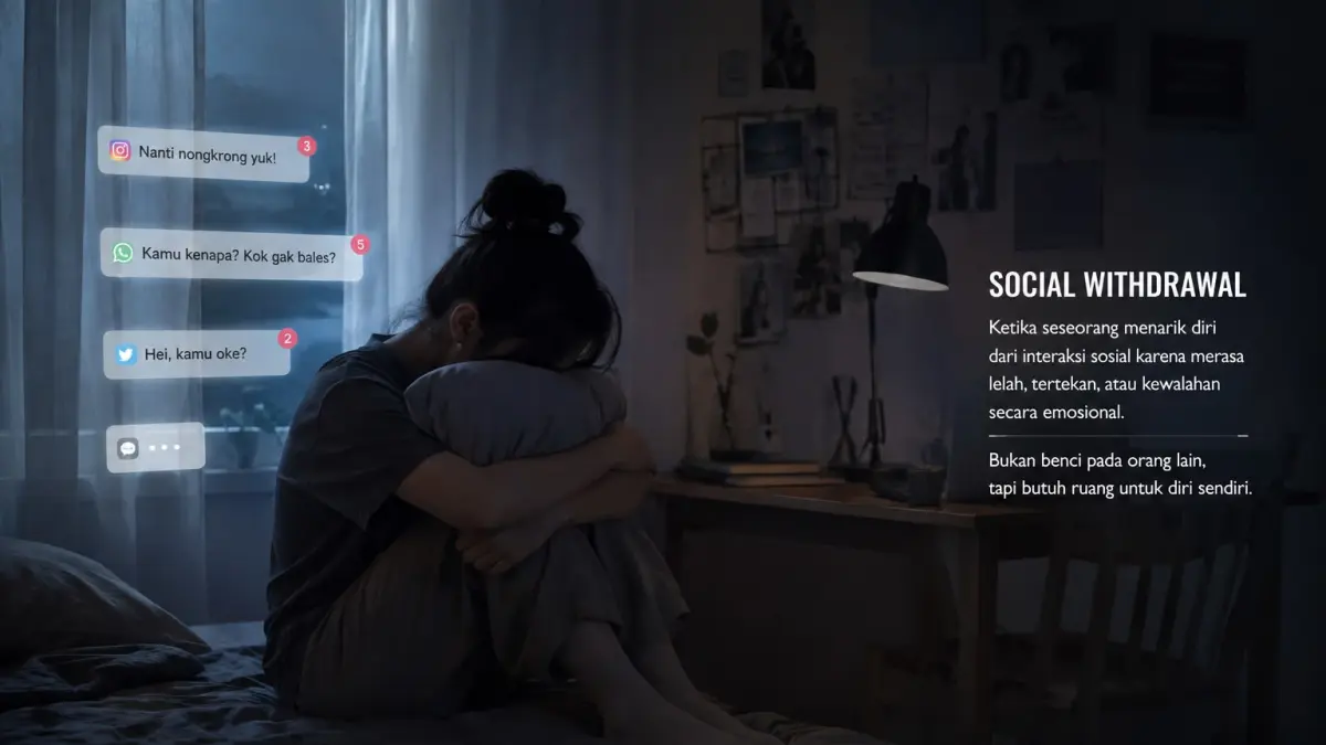 Ilustrasi Fenomena Social Withdrawal. (AI Generated)