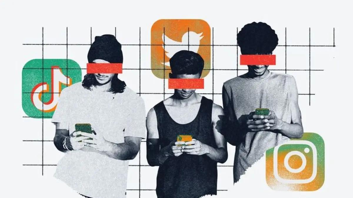 Ilustrasi orang yang sedang bermedia sosial (sumber by pinterest)