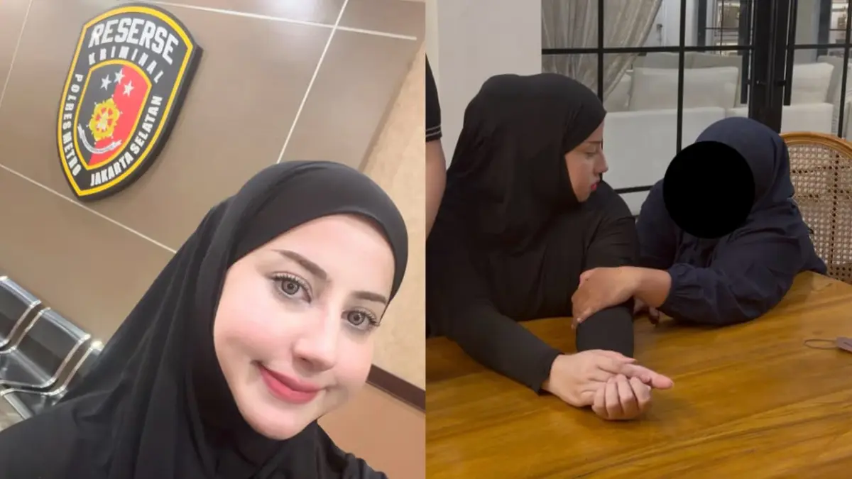 Tasyi Athasyia saat berada di Polres Metro Jakarta Selatan dan dalam sebuah momen bersama anggota timnya. Tasyi melaporkan dugaan pencurian barang miliknya yang diduga melibatkan karyawan. (Instagram/@tasyiiathasyia)