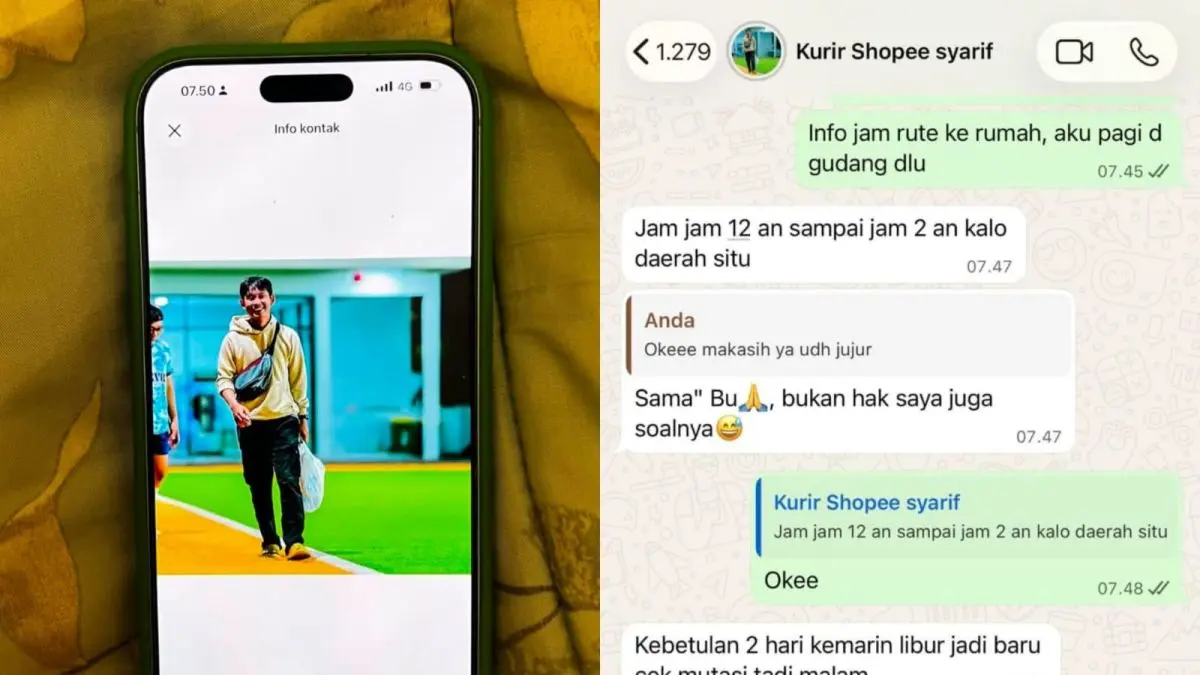 Syarif, kurir SPX Express yang viral.