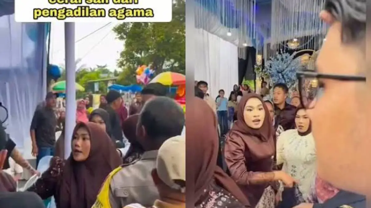 Viral Istri Sah Labrak Resepsi Pernikahan Suami di Langkat.