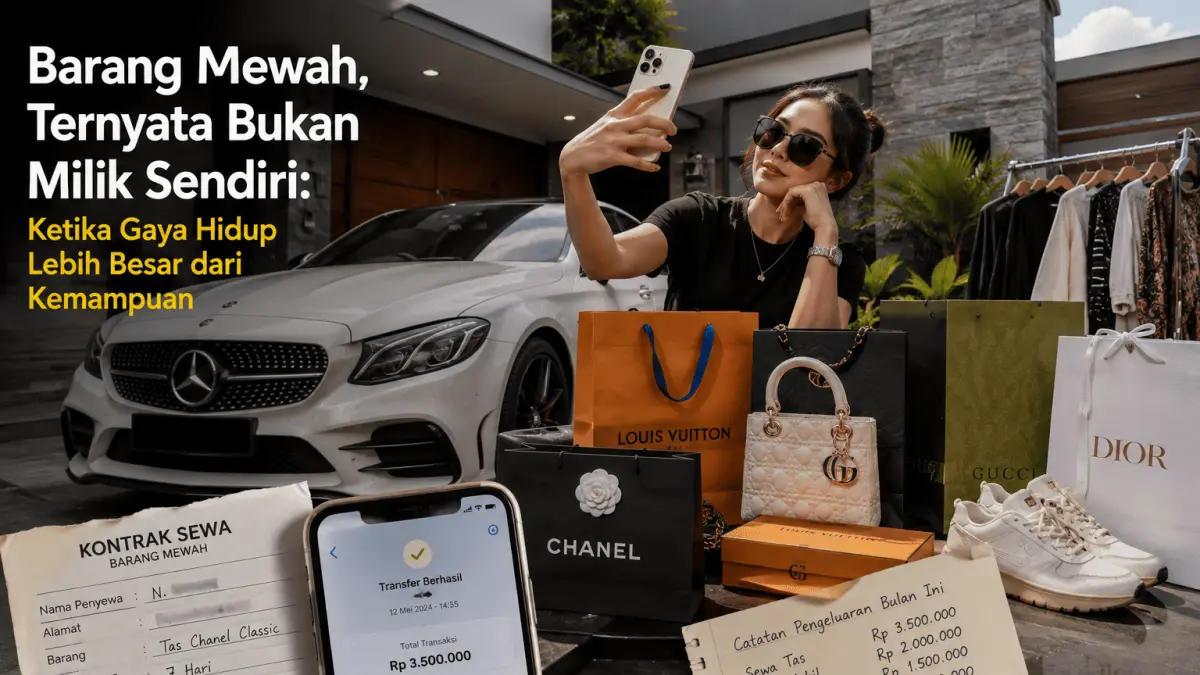 Ilustrasi Barang Brended Sewaan. (AI Generated)