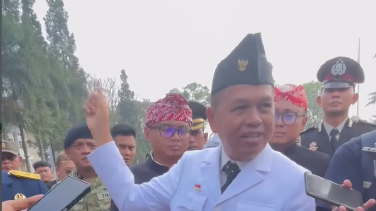 Gubernur Jawa Barat Dedi Mulyadi usai upacara HUT Ke-81 Kemerdekaan RI di Gedung Sate, Bandung, Senin (17/8). (INSTAGRAM PEMPROV JABAR)