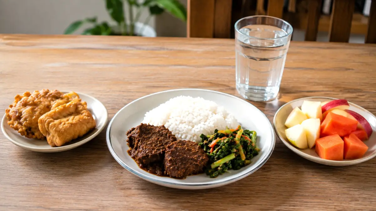 Menikmati makanan favorit tetap bisa, asal porsinya diperhatikan dan pola makan sehari-hari tetap seimbang. (AI Generated)