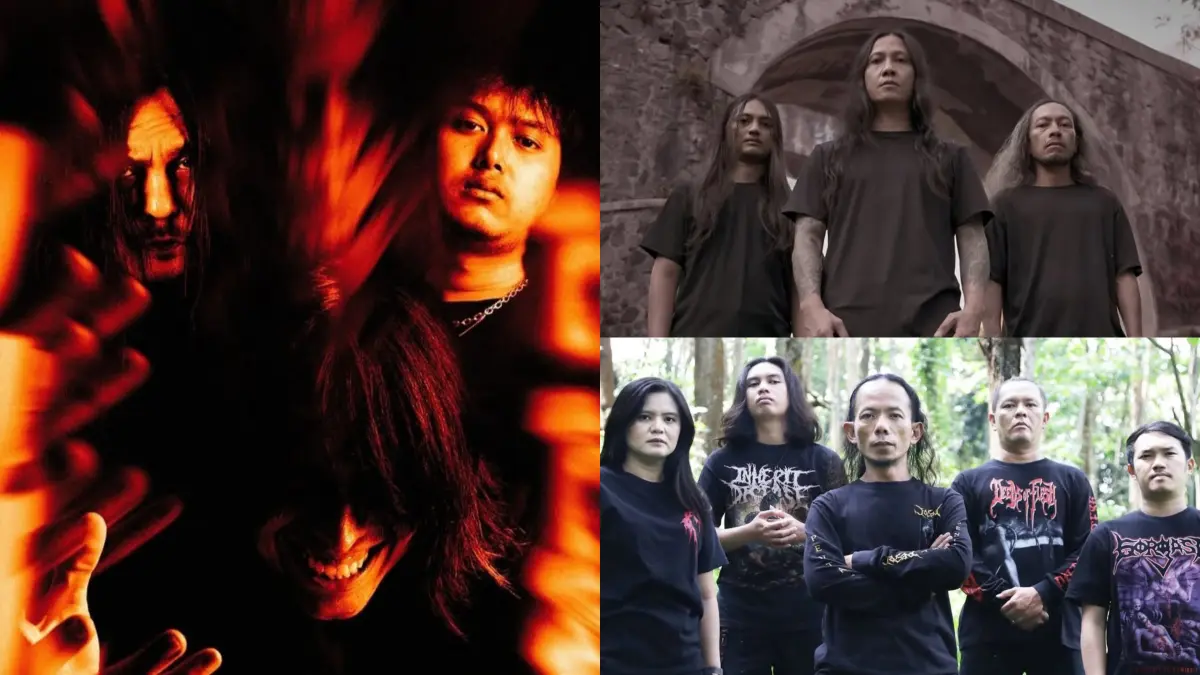 Potret foto dari tampilan personel grup band Jasad, Dead Squad dan Death Vomit (foto by Instagram)