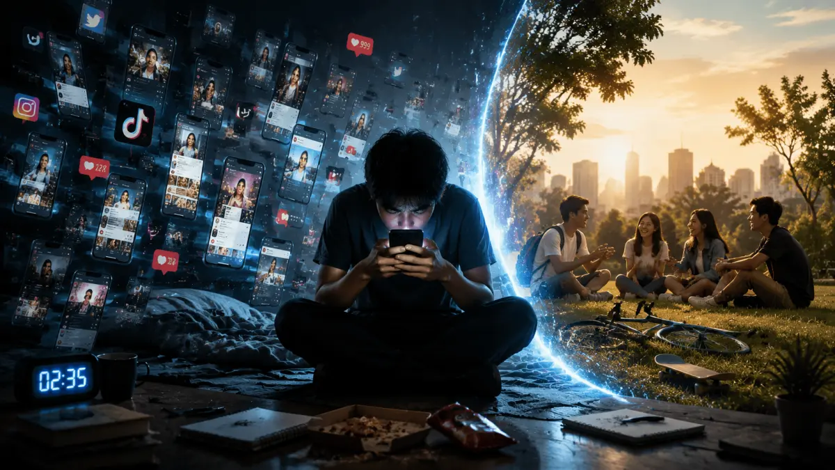 Fenomena Smartphone Addiction. (AI Generated)