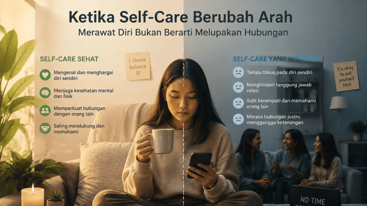Fenomena Slef care Vs Kehidupan sosial. (AI Generated)