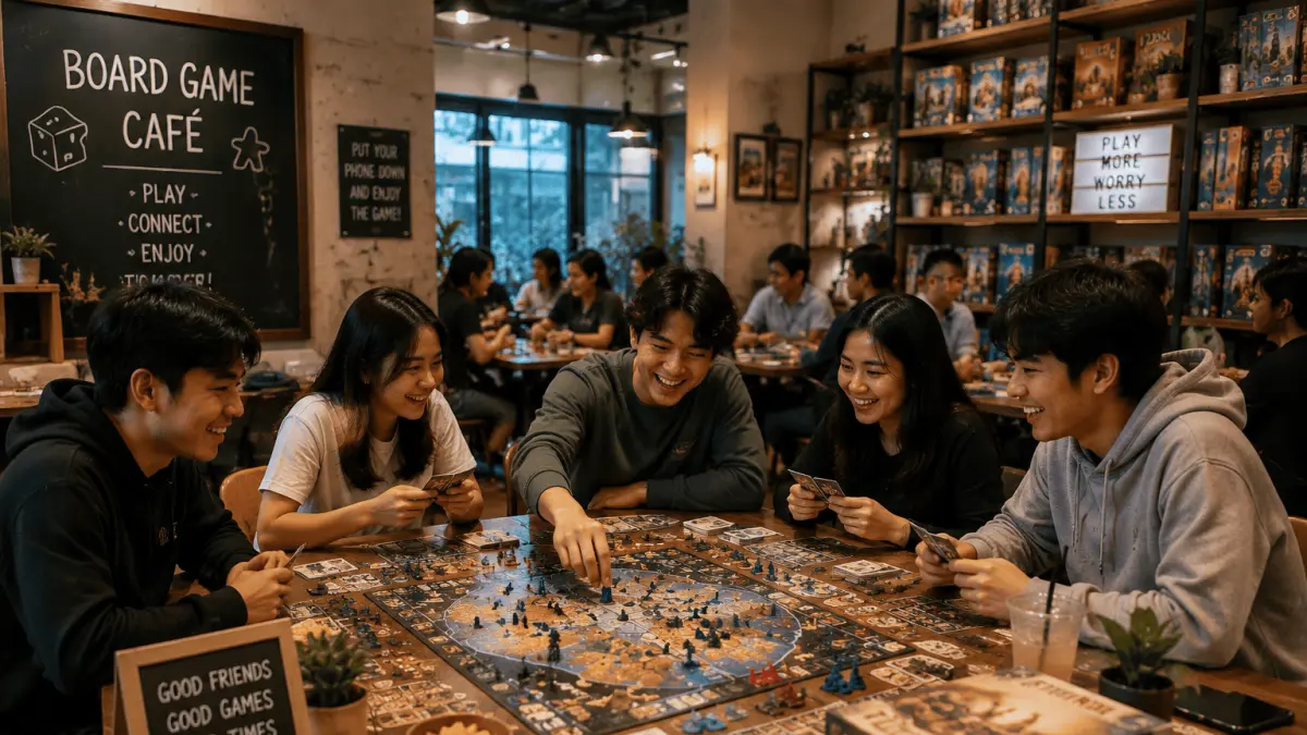 Ilustrasi bermain Board Game. (AI Generated)