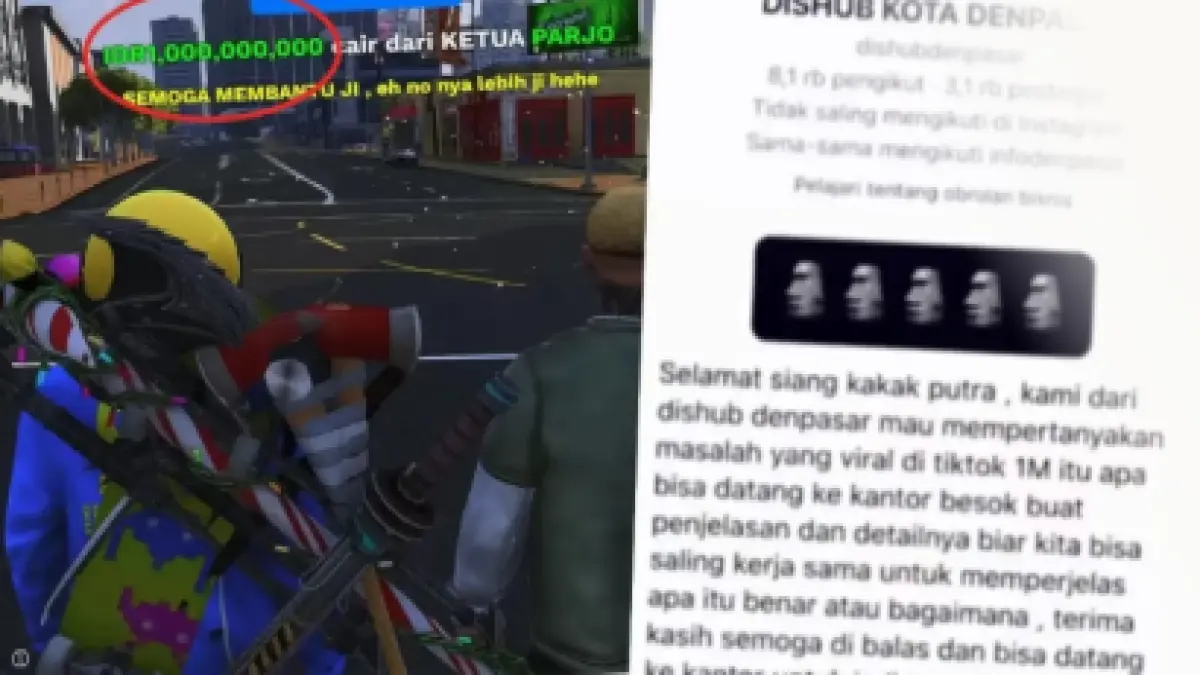 Viral Dishub Denpasar DM Streamer Usai Disawer Rp1 Miliar.