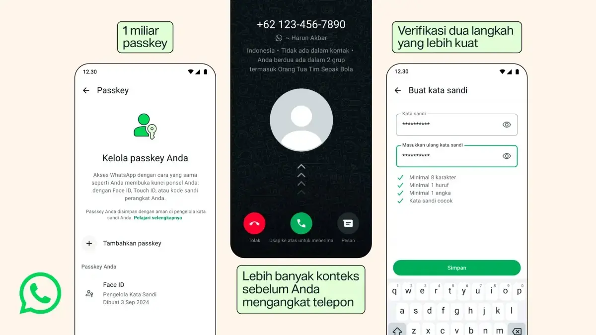 Ilustrasi fitur Passkey di WhatsApp. (Istimewa