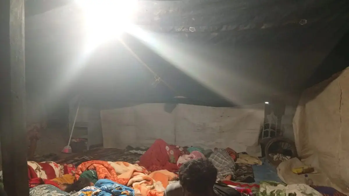 Kondisi memperhatikan warga Kampung Tonggong, Desa Latung, Kecamatan Cibal Barat, Kabupaten Manggarai, NTT, terpaksa mengungsi di tenda-tenda darurat yang dibuat sendiri pasca gempa. (Nikolaus Tolen untuk JawaPos.com)
