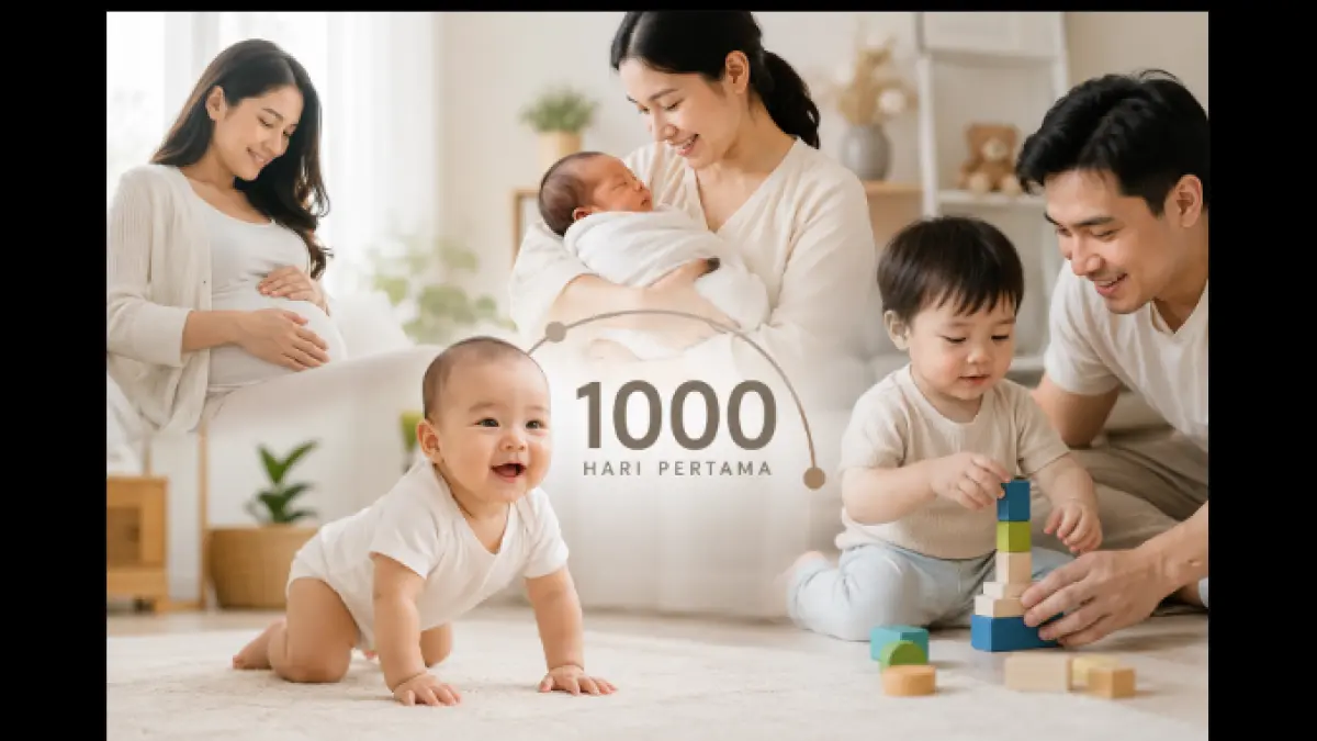 Ilustrasi 1000 hari pertama anak. (AI generated)