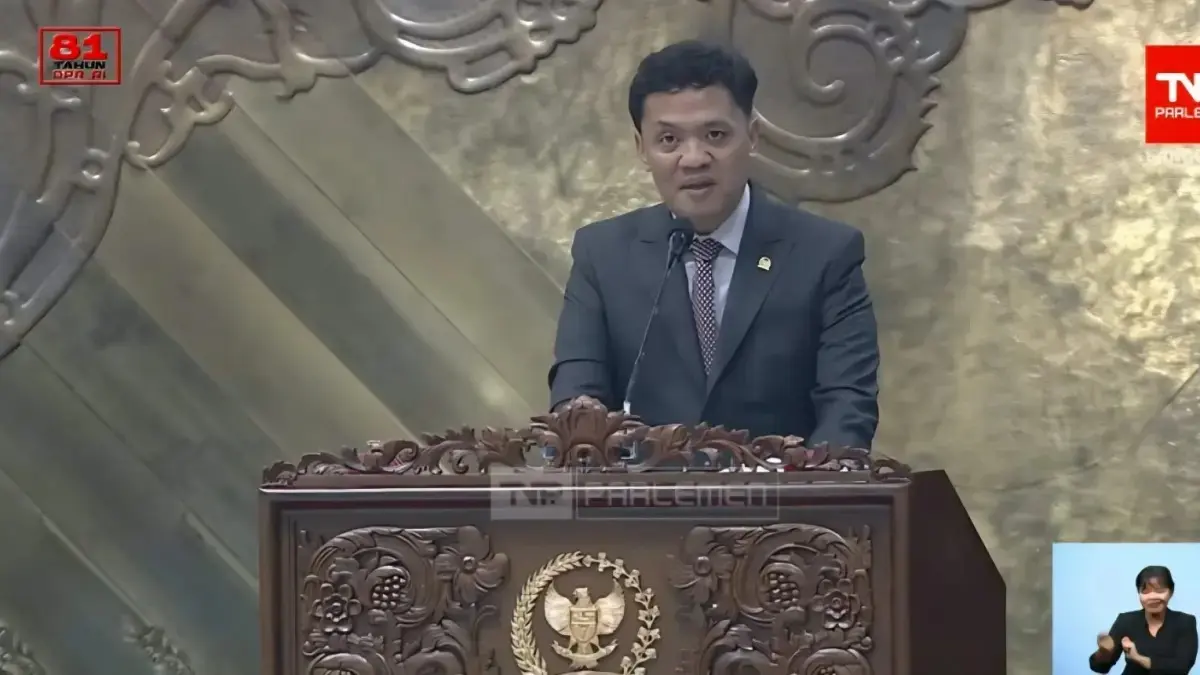 Ketua Komisi III DPR RI Habiburokhman dalam Rapat Paripurna di Kompleks Parlemen, Senayan, Jakarta, Kamis (27/8). (Youtube TV Parlemen)