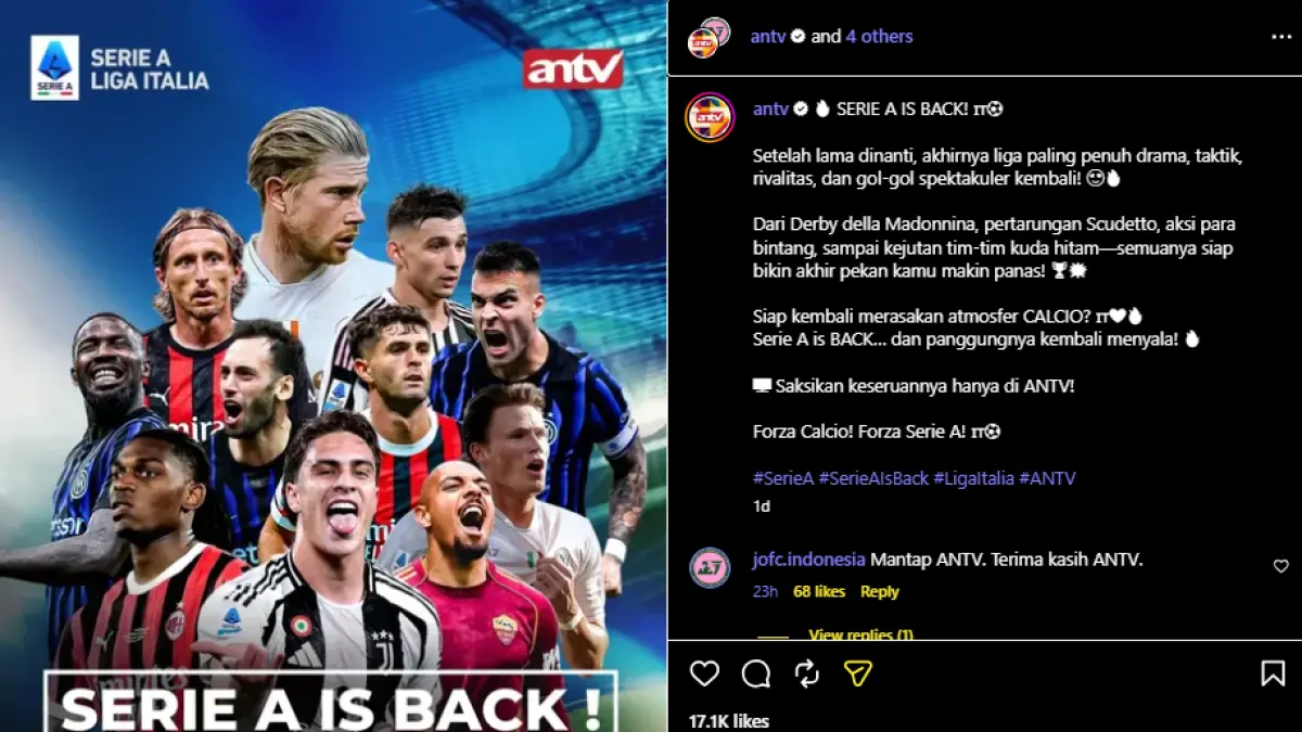 Serie A resmi ditayangkan di ANTV.