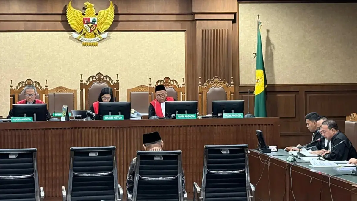 Mantan Menteri Agama (Menag) Yaqut Cholil Qoumas menjalani sidang lanjutan dugaan korupsi kuota haji di Pengadilan Tipikor Jakarta Pusat, Selasa (18/8). (Muhamad Ridwan/JawaPos.com)