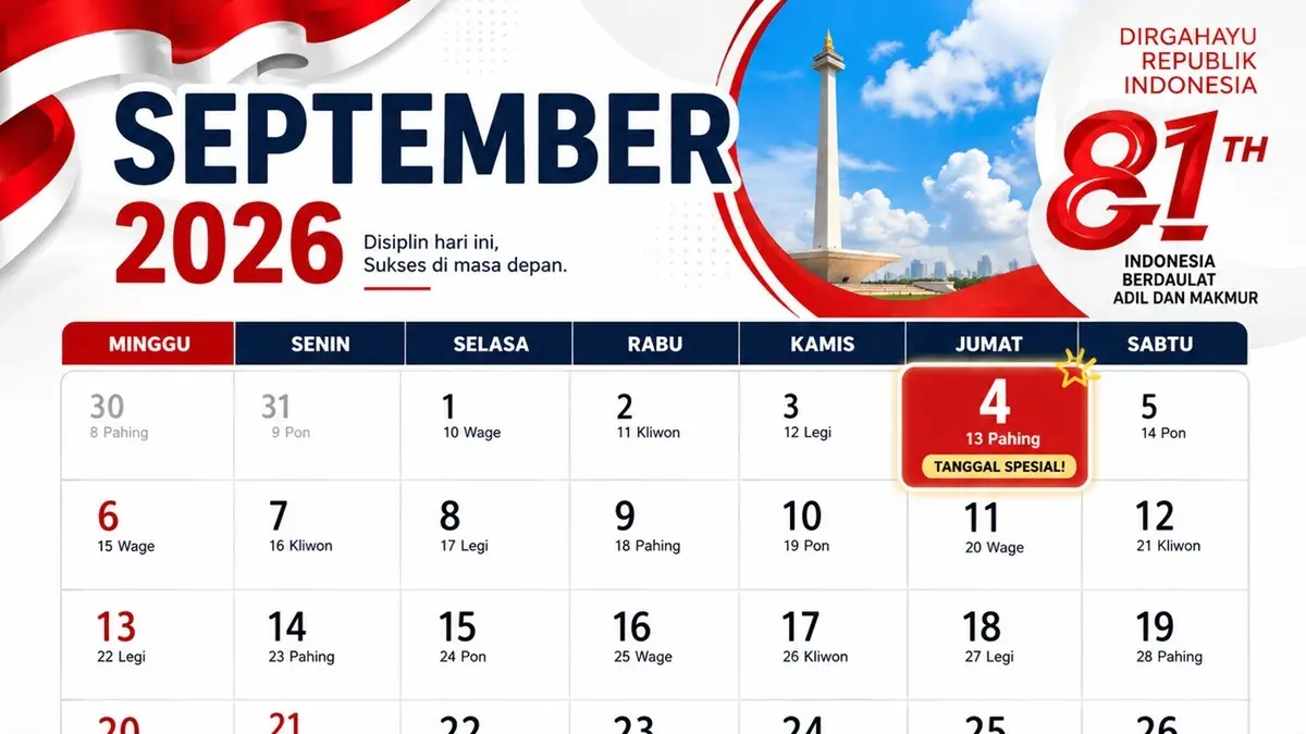 Tanggal 4 September memperingati sejumlah momen penting. (AI Generate)