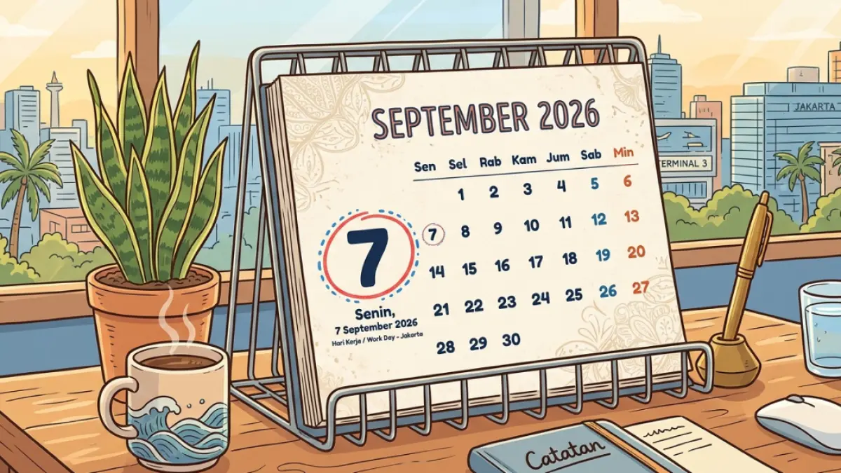 Ilustrasi Kalender,Ada Apa di Tanggal,7 September 2026.Sumber (GeminiAI).