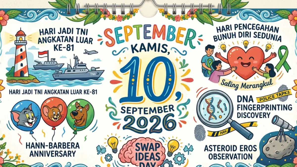 Ilustrasi Kalender On This Day,Ada Apa Ya Kira Kira Di Tanggal 10 September 2026?.Sumber (GeminiAi).