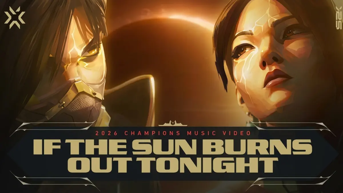 VALORANT Champions 2026 resmi memiliki anthem baru berjudul “If The Sun Burns Out Tonight”. (Foto: Youtube)