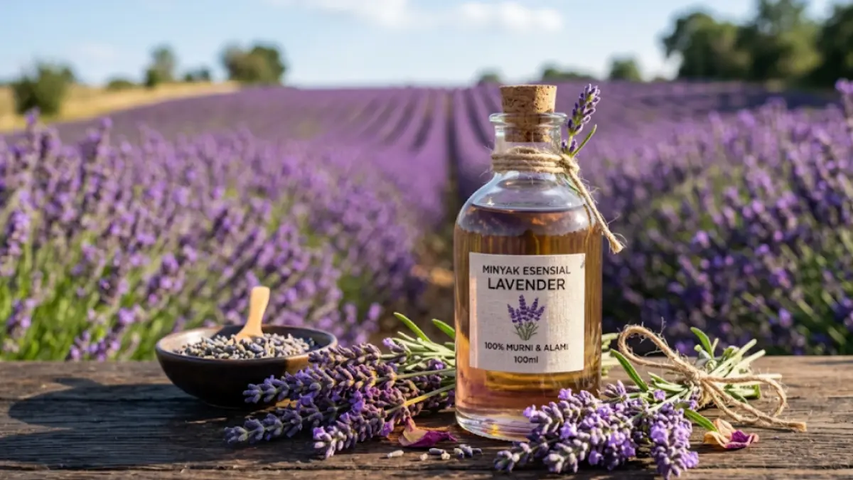 Ilustrasi,minyak bunga lavender obat insomnia.Sumber(GeminiAI)
