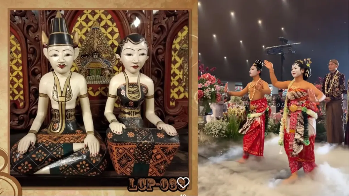 Patung Loro Blonyo dan Tari Loro Blonyo(Istagram @tjokrosuharto, @rnr_arts)