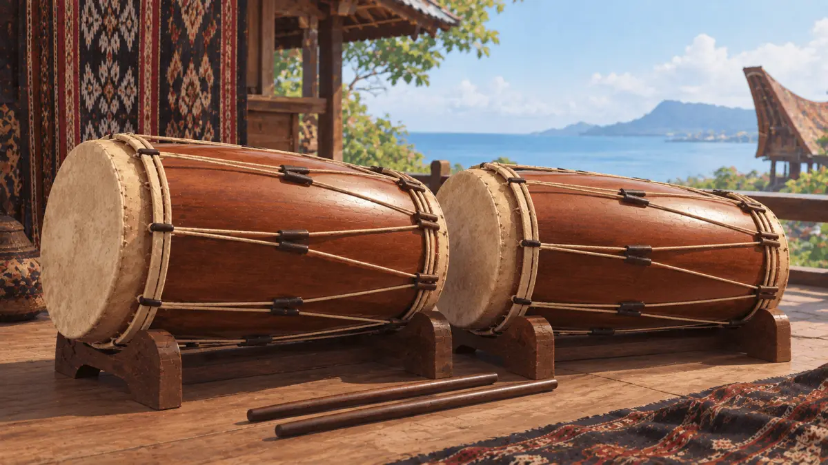 Ilustrasi Alat Musik Gandrang (gpt AI)