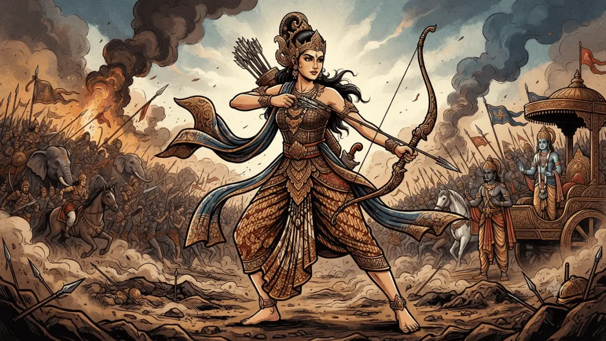 Ilustrasi tokoh Srikandhi (gemini AI)