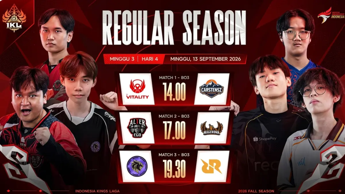 Klasemen Terbaru IKL Fall 2026  Week 3 Usai Day 4. (Foto: YouTube)
