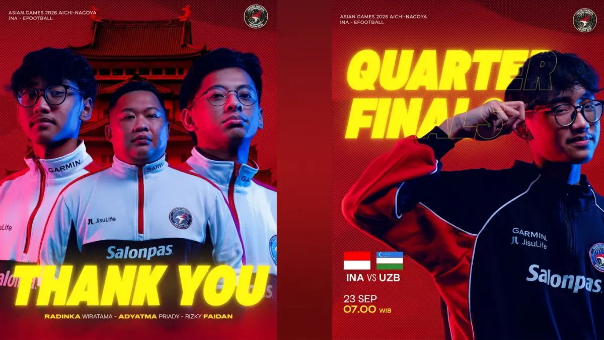 Perjalanan Indonesia gugur di eFootball Asian Games 2026. (Foto: Instagram)