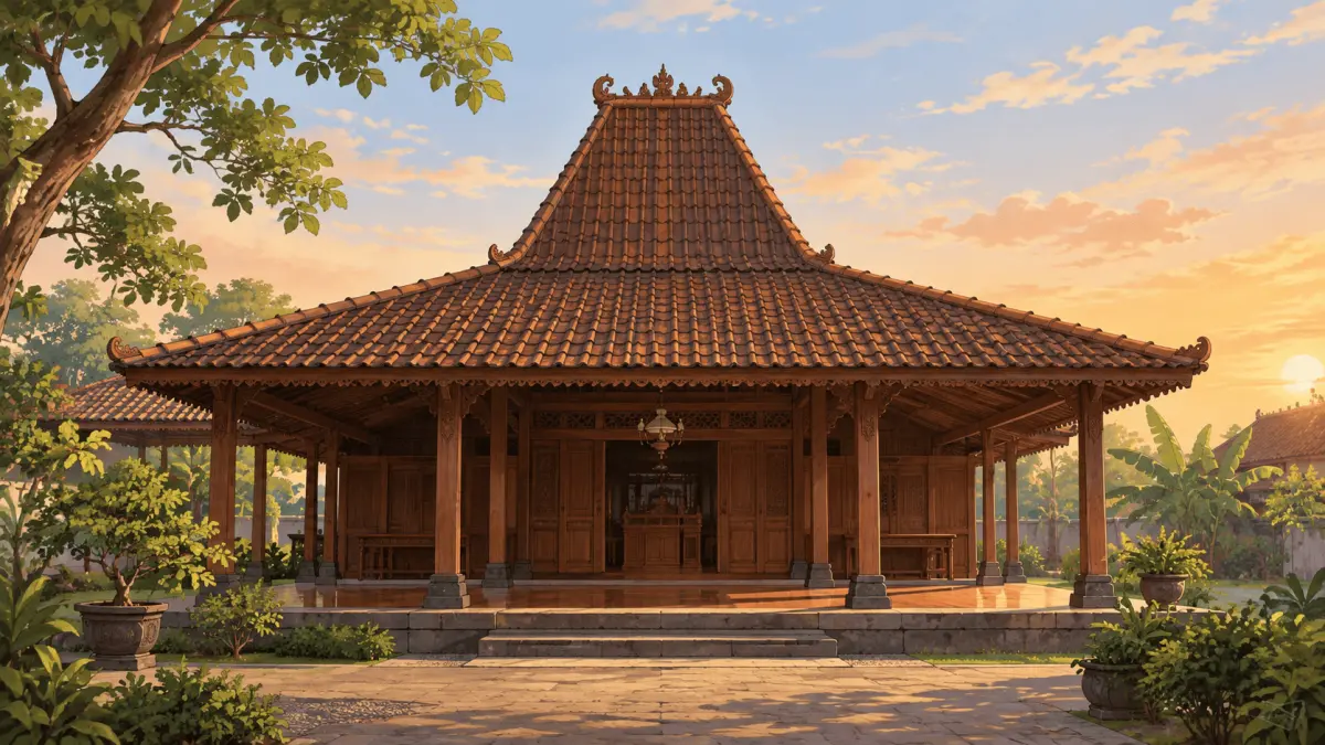 Ilustrasi Rumah Joglo(ChatGPT)