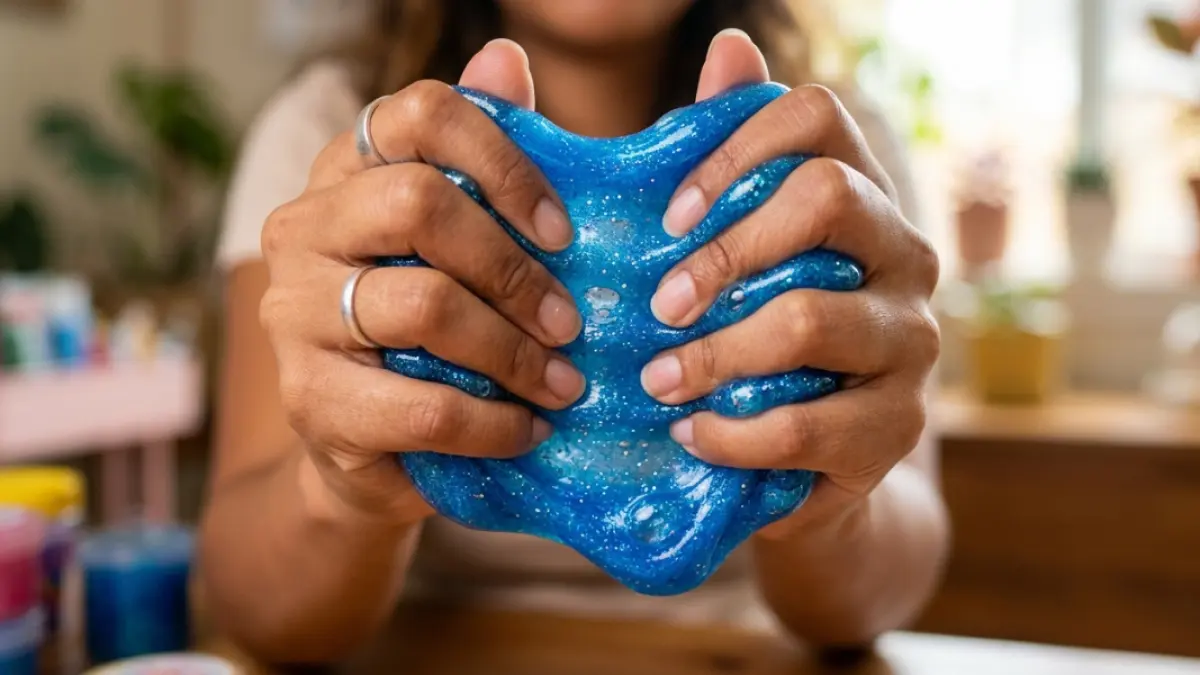 Ilustrasi,manfaat meremas slime(GeminiAI).