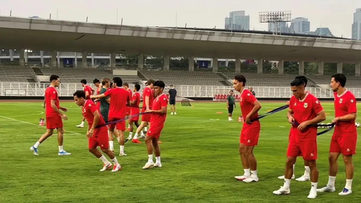Timnas Indonesia gelar latihan perdana jelang FIFA ASEAN Cup 2026. (Andika Rachmansyah/JawaPos.com)