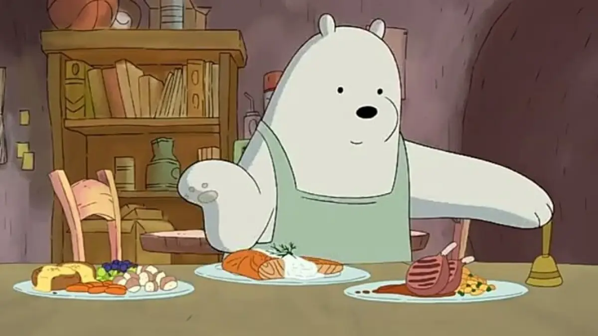 Ice Bear bukan cuma jago m.emasak. Karakter We Bare Bears ini juga sering mengurus kebersihan dan berbagai kebutuhan sehari-hari. Dari kebiasaannya, ada beberapa keterampilan rumah tangga yang bisa dipelajari. (Pinterest)
