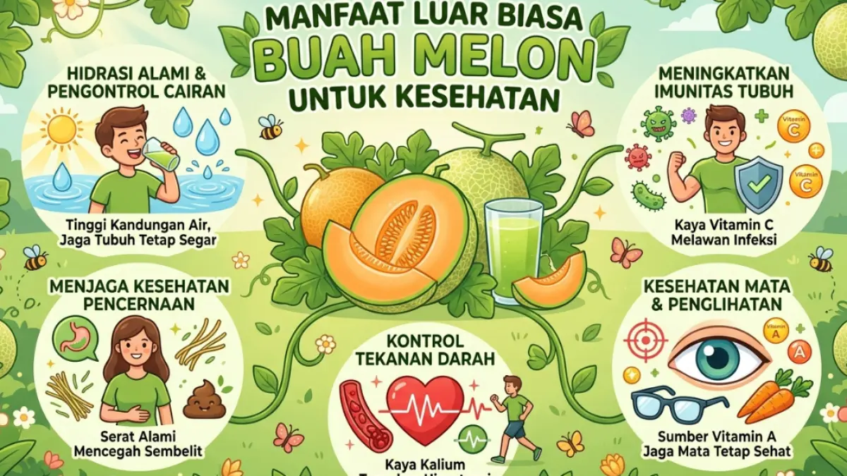 Ilustrasi,manfaat melon untuk kesehatan.(GeminiAI)