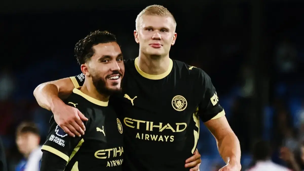 Rayan Cherki dan Erling Haaland. (Dok. Manchester City)