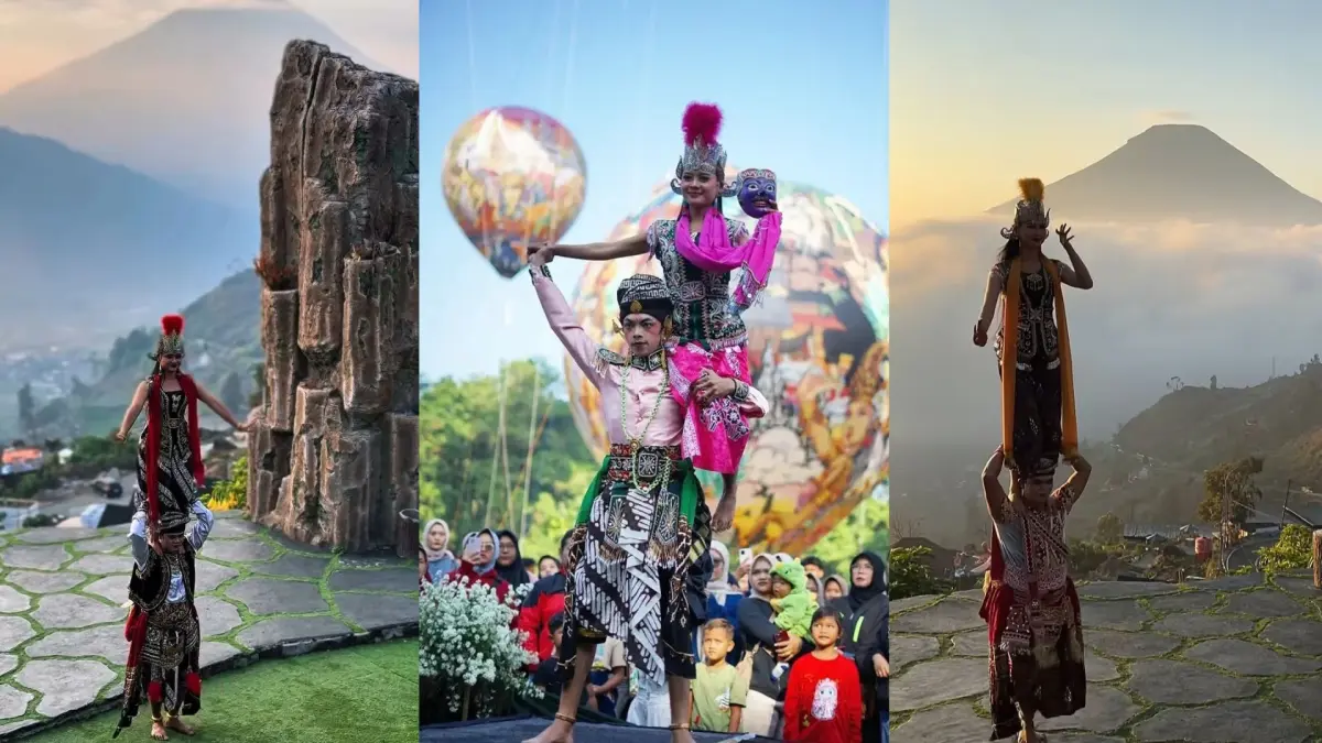 Atraksi-atraksi Punjen pada tari Lengger Wonosobo(instagram @explore_wisata_dieng @mhmmd_angga_078)