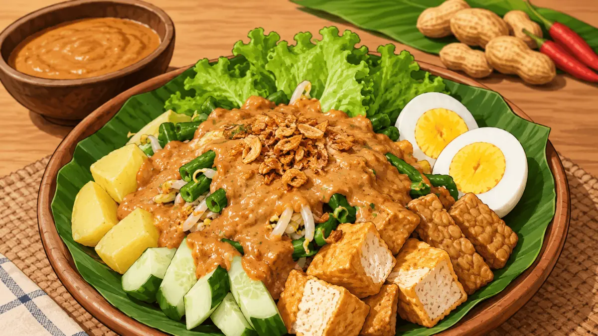 Ilustrasi, makanan gado-gado(ChatGPT)