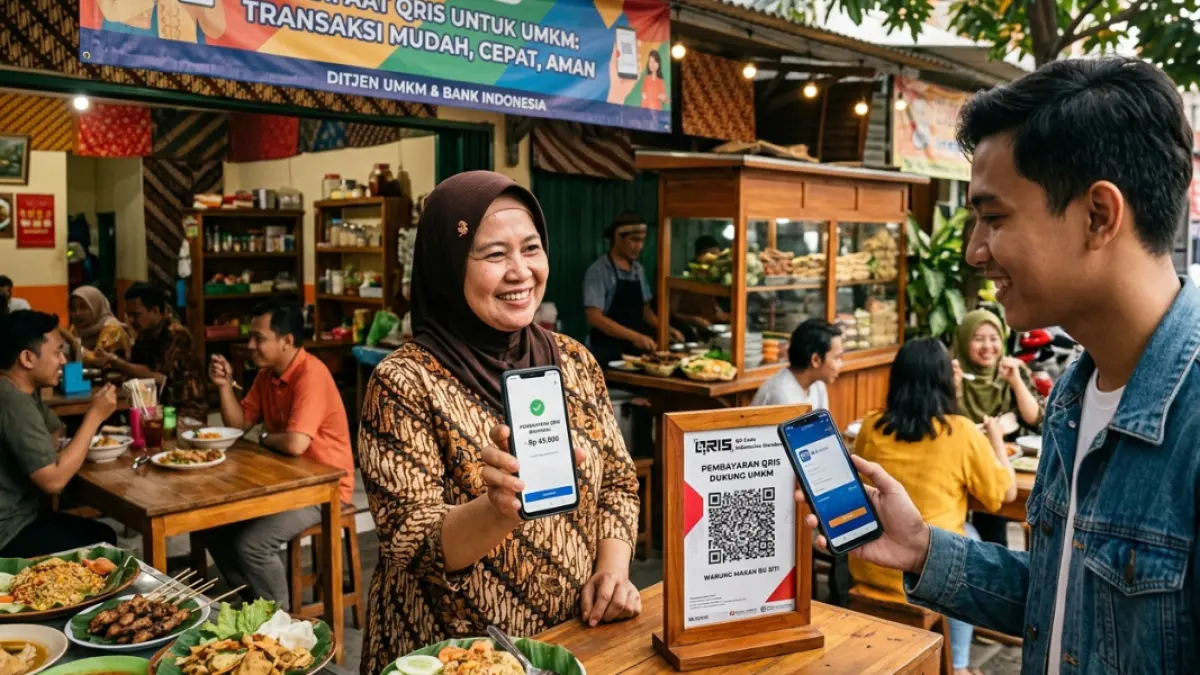 Ilustrasi,manfaat qris untuk umkm.(GeminiAI).