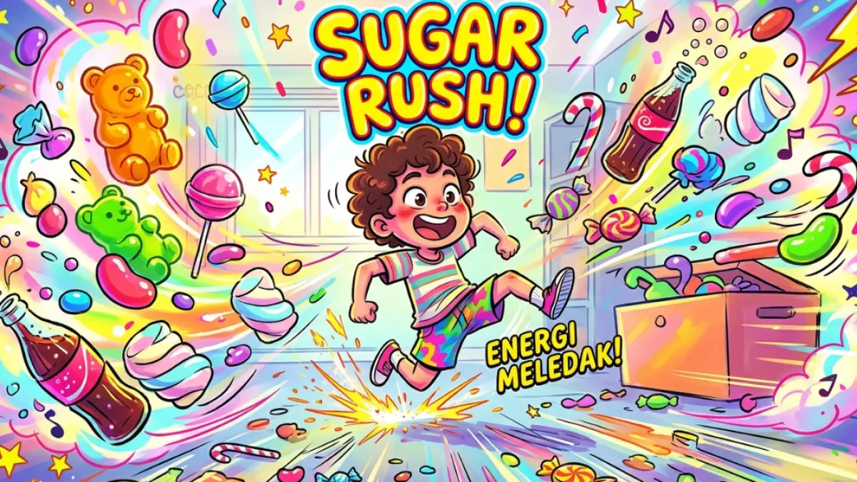 Ilustrasi,dampak sugar rush sejak dini.(GeminiAI).