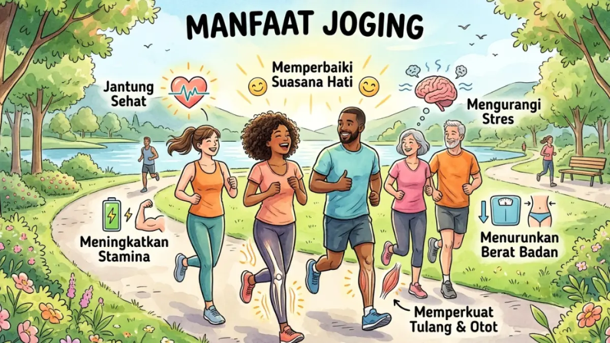 Ilustrasi,manfaat joging untuk kesehatan tubuh.(GeminiAI).