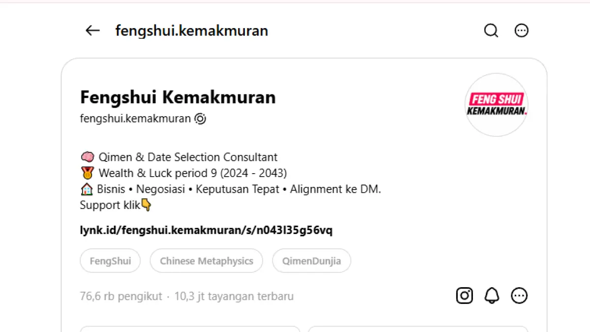 Akun Threads @fengshui.kemakmuran ramai diperbincangkan, netizen pun banyak mengikuti saran.