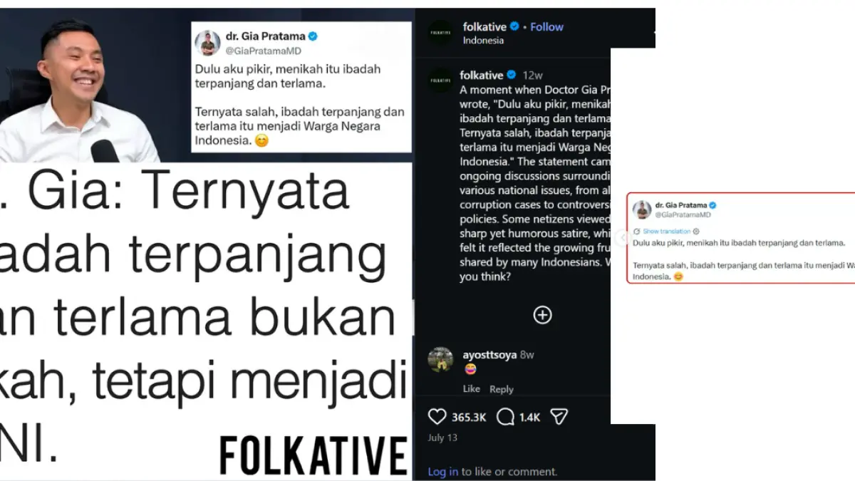 dr.Gia "ibadah terpanjang bukan lagi menikah tetapi menjadi warga WNI".(Foolkative)