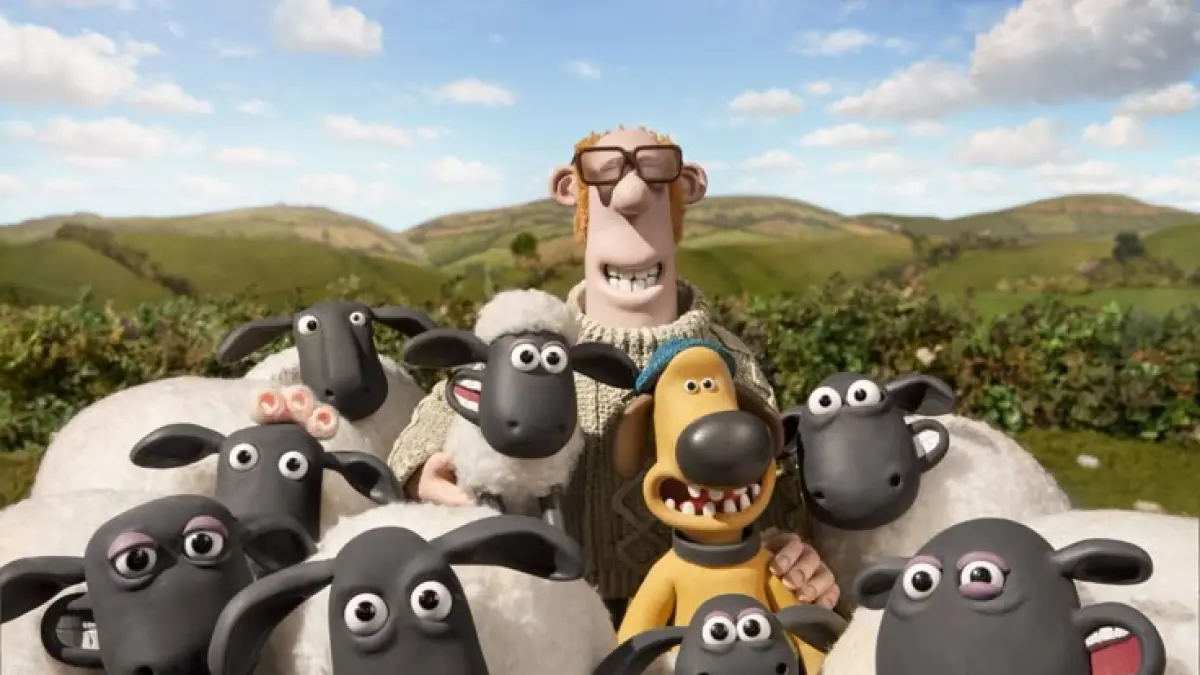 Shaun the Sheep, serial animasi stop-motion produksi Aardman Animations yang mengandalkan humor visual dan minim dialog.