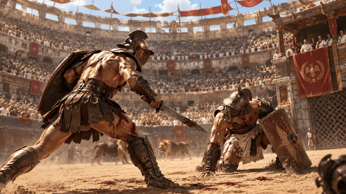 Ilustrasi, Fakta Mengerikan di Balik Sejarah Pertarungan Gladiator di Koloseum Romawi(AI Generated).