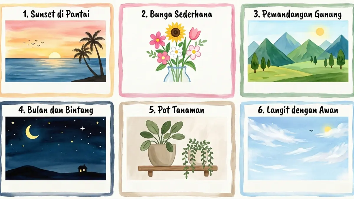 Ilustrasi, 6 Lukisan Simple yang Bisa Ditiru Pemula, Mudah dan Tetap Estetik(AI Generated).